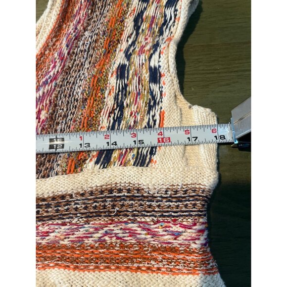 Pilcro XS Hand-Knit Multi-Color Top With Blue Ombre Hem - Picture 8 of 9